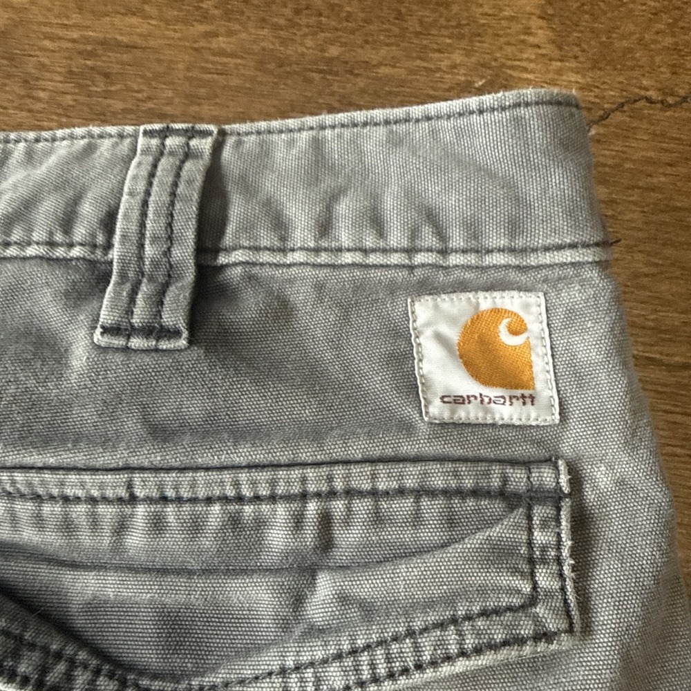 Carhartt BN3574-M Rugged Flex Relaxed Fit Canvas Cargo Work Pant Gray 34x32 - Picture 5 of 8